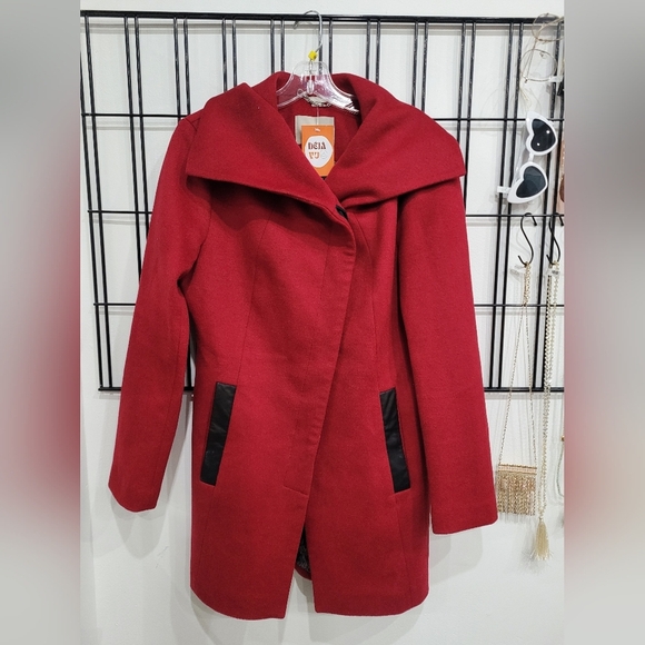 Soia&Kyo Women's Wool Blend Red Coat - Picture 1 of 7